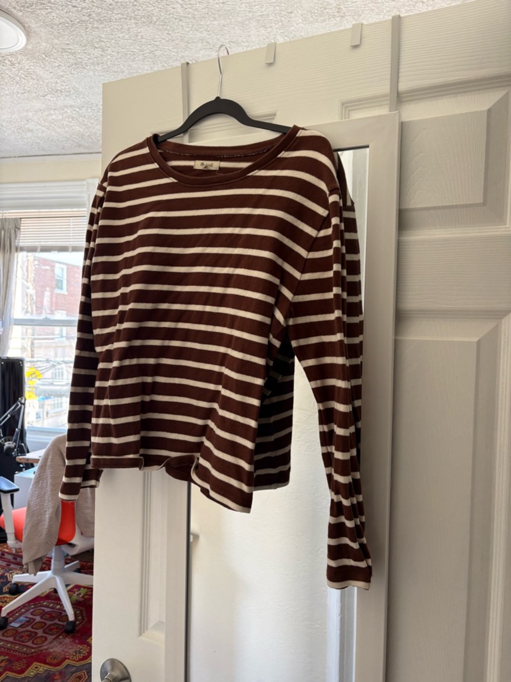 Madewell Brown & Cream Striped Tee